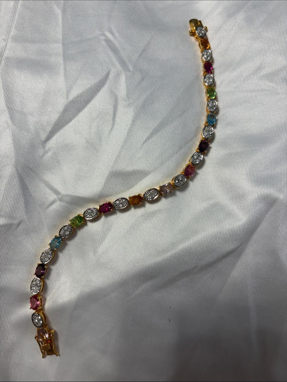 Joan Rivers Gold-Tone Multi Colored Gemstone Bracelet